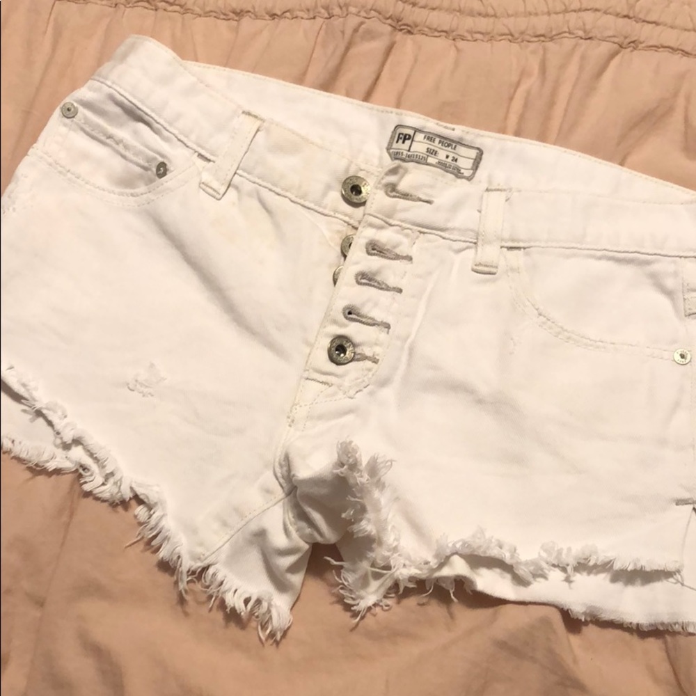 White denim free people shorts! Size 24